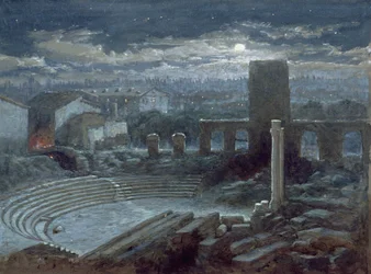 Het Romeinse theater, Arles, maanlicht