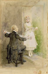 Ichabod Crane en Katrin Van Tassel, ca.1893