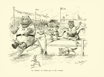 De barrière was niet bestand tegen de schok (litho)