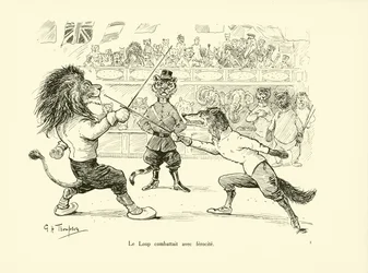 Le Loup vocht met ferociet (litho)