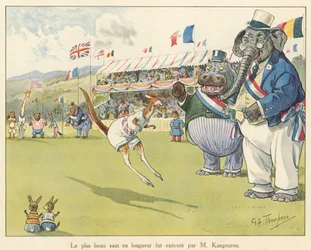 Het beste verspringen werd uitgevoerd door M Kangourou (kleurenlitho)