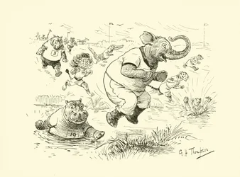 Dieren op de Olympische Spelen (litho)