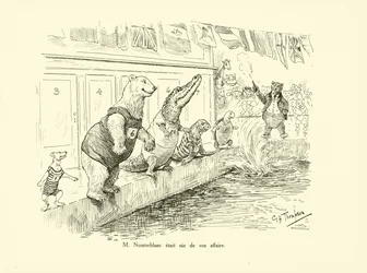 De heer Nourseblanc was zeker van zijn zaak (litho)