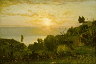 Het Albano-meer, zonsondergang