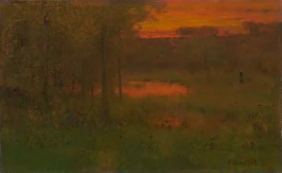 Landschap, zonsondergang, 1887-89