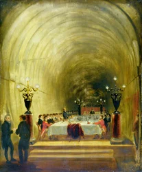 Banket in de Thames Tunnel, c.1827