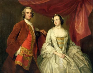 Een Man en een Vrouw, mogelijk van de Familie Missing, van Little Park House, Wickham, Hampshire, 1747