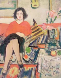 Interieur met een figuur