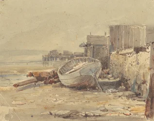 Gestrand Vaartuig, ca. 1880