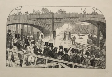 De Levendige Stroom bij London Bridge - Onder de Brug, 1863