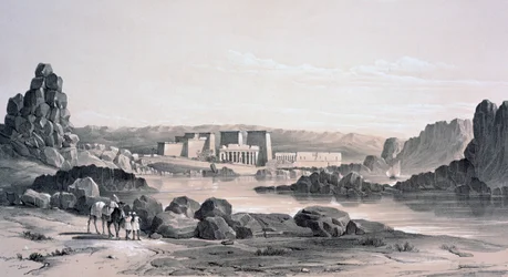 Philae, kijkend naar het zuiden, Egypte