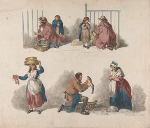 Set van vijf: Vijf studies van venters