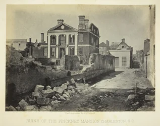 Ruïnes van het Pinckney Mansion, Charleston, S.C.