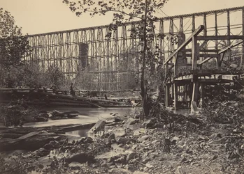 Trestle-brug bij Whiteside, 1860s