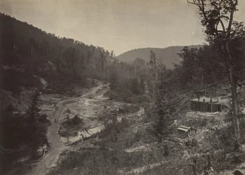 Whiteside Valley onder de brug, 1860s