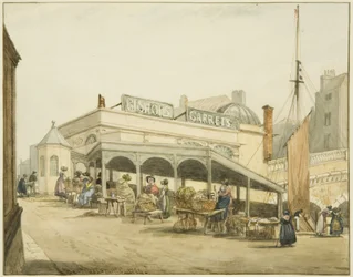 De schuur van de oesterverkoopsters bij Bristol Bridge