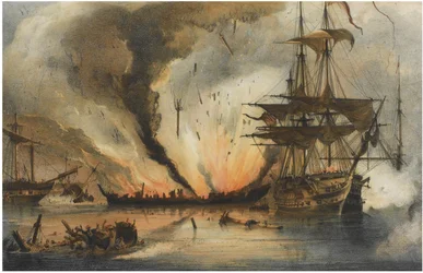 De Zeeslag bij Navarino op 20 oktober 1827