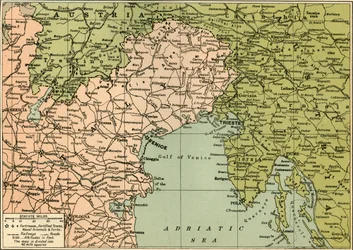 Kaart van het Italiaanse front, 1919