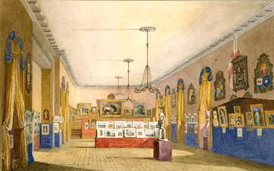 Een tentoonstelling in het oude stadhuis, Oxford, 1854