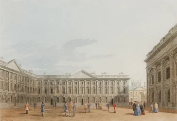 Peckwater Quad kijkend naar het Oosten, Christ Church, Oxford, 1850