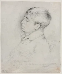Een portret van Welby Sherman slapend in een stoel, 1828