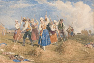 Hooimakers in een veld
