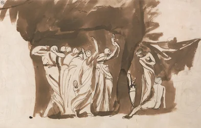 Mythologische groep van vrouwen en kinderen