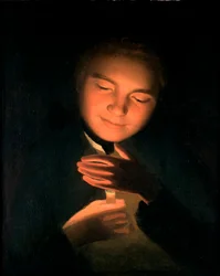 De broer van de kunstenaar James, met een kaars, 1761