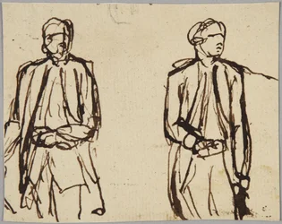 Twee staande mannelijke figuren