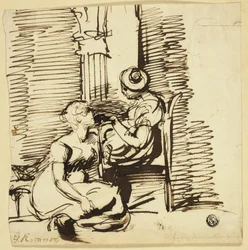 Twee vrouwen in interieur
