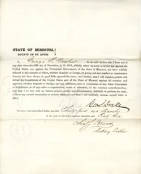 Loyaliteitseed van George S. Drake uit Missouri, County of St. Louis