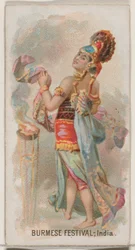 Birmees Festival, India, uit de serie Holidays N80 voor Duke merk sigaretten, 1890