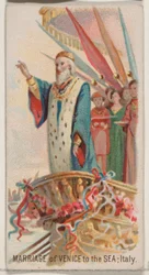 Huwelijk van Venetië met de zee, Italië, uit de Holidays-serie N80 voor Duke merk sigaretten, 1890