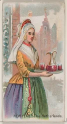 Nieuwjaar, Nederland, uit de serie Holidays N80 voor Duke sigaretten, 1890