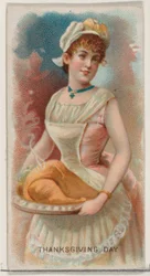 Thanksgiving Day, Verenigde Staten, uit de Holidays-serie N80 voor Duke merk sigaretten, 1890