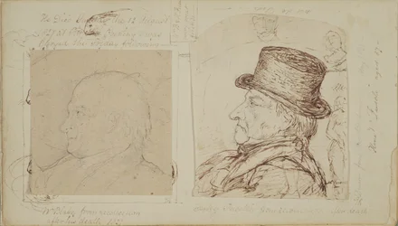 Studies van konijnen met superimposed portretten van William Blake en Henry Fuseli