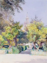 In de tuin van het Alcazar, Sevilla, 1893