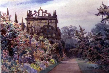 De voorhof, Hardwick Hall, Derbyshire