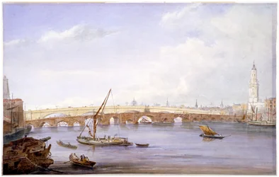 Oude en nieuwe London Bruggen, Londen, 1831