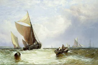 Schepen op een winderige dag