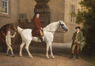Detail van William Henry Cavendish Bentinck, 3e hertog van Portland, voor de rijstallen van Welbeck Abbey, 1766-7