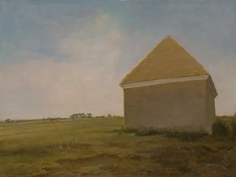 Newmarket Heath, met een afgetobd huis