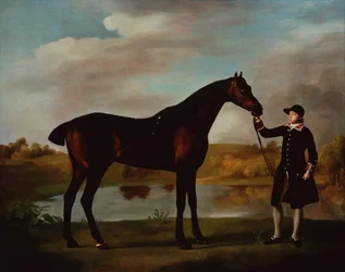 De Jachthond van de Hertog van Malborough met een Staljongen