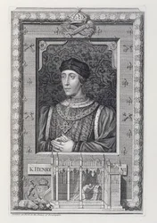 Hendrik VI (1421-71) Koning van Engeland 1421-66 en 1470-71, naar een portret in Kensington Palace, gegraveerd door de kunstenaar
