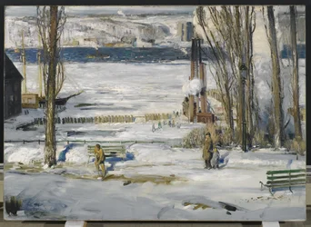 Een Ochtend Sneeuw - Hudson Rivier