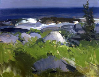 Met wijnranken begroeide kust--Monhegan Island, 1913