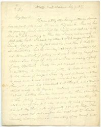 Onvolledige brief [van G.W. Featherstonhaugh], Decatur, NC, aan Col. Abert [John James Abert], 19 juli 1837