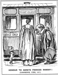 Eer aan Agneta Frances Ramsay! Cambridge, juni, 1887