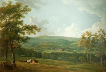 Een verre blik op Towneley Hall, c.1777