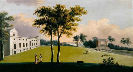 De Zuidkant van Wilton House en de Palladiaanse Brug van het Oosten, Salisbury